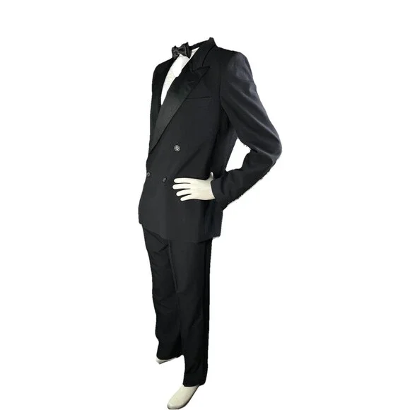 Vtg Hugo Boss Double Breasted Tuxedo Men 42R 34x33.5 Cerruti 1881 Italian Fabric - Picture 5 of 16